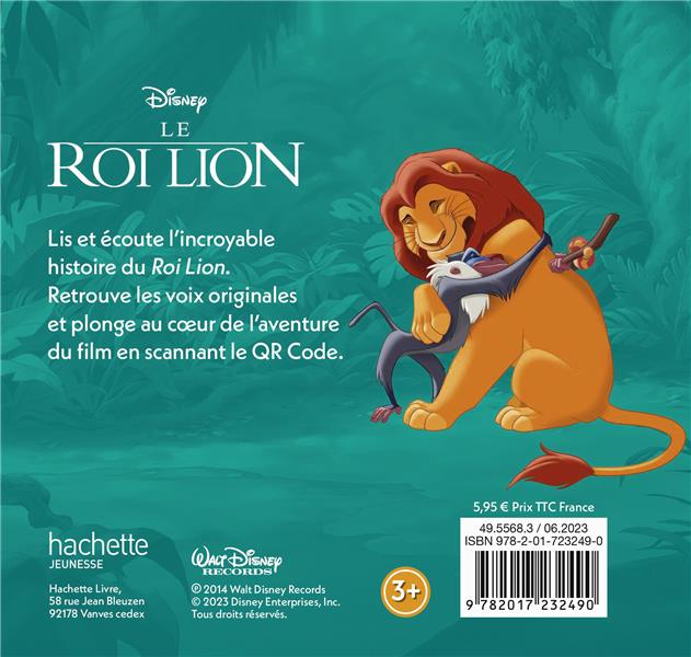 Mon histoire à écouter : le Roi Lion : l'histoire du film - Disney